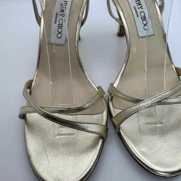 Jimmy Choo Gold Wrap-Around Strap Heels size 38.5 - Picture 8 of 10